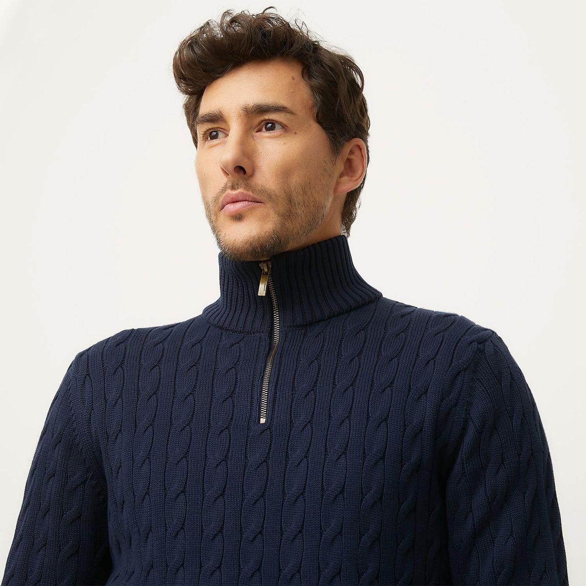 UNIVERSITY CLUB - Sweater University Club Tejido Trenzado Con Cremallera Hombre