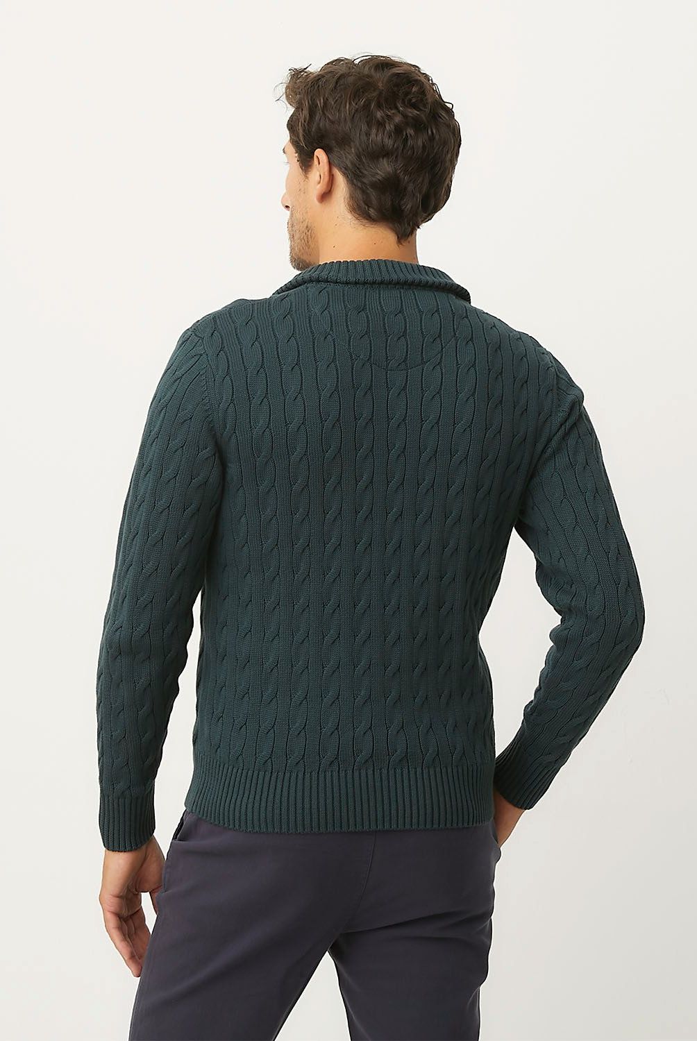 UNIVERSITY CLUB - Sweater University Club Tejido Trenzado Con Cremallera Hombre
