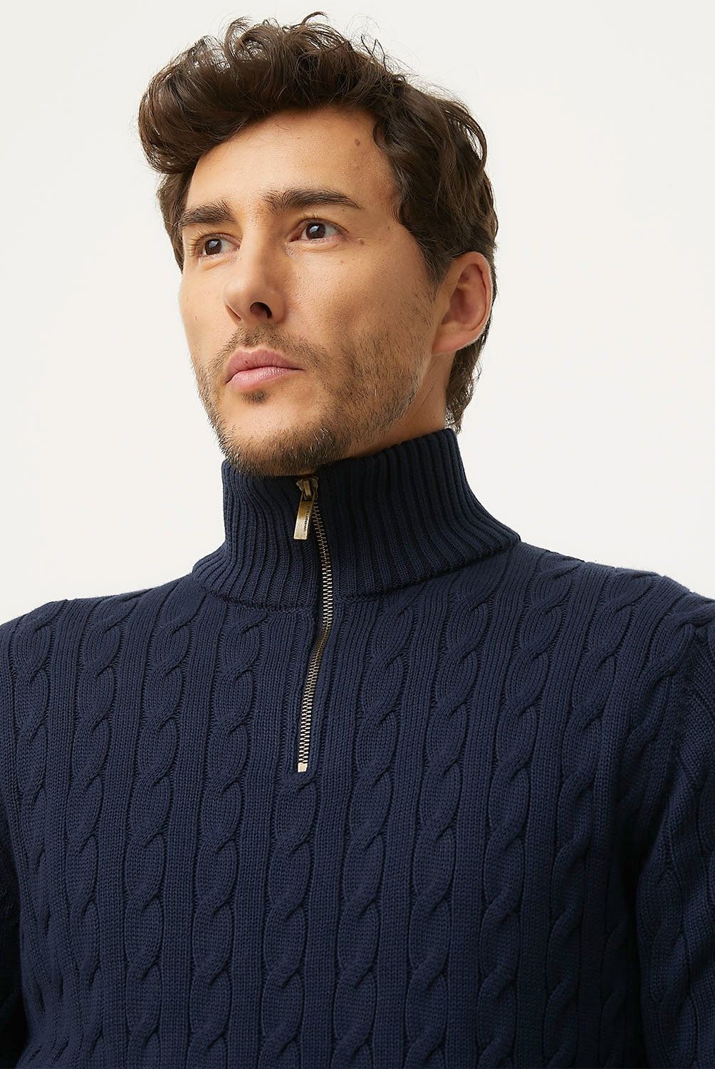 UNIVERSITY CLUB - Sweater University Club Tejido Trenzado Con Cremallera Hombre