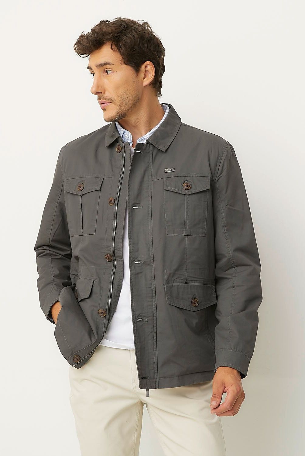 UNIVERSITY CLUB - Chaqueta University Club Casual Algodón Hombre Manga Larga