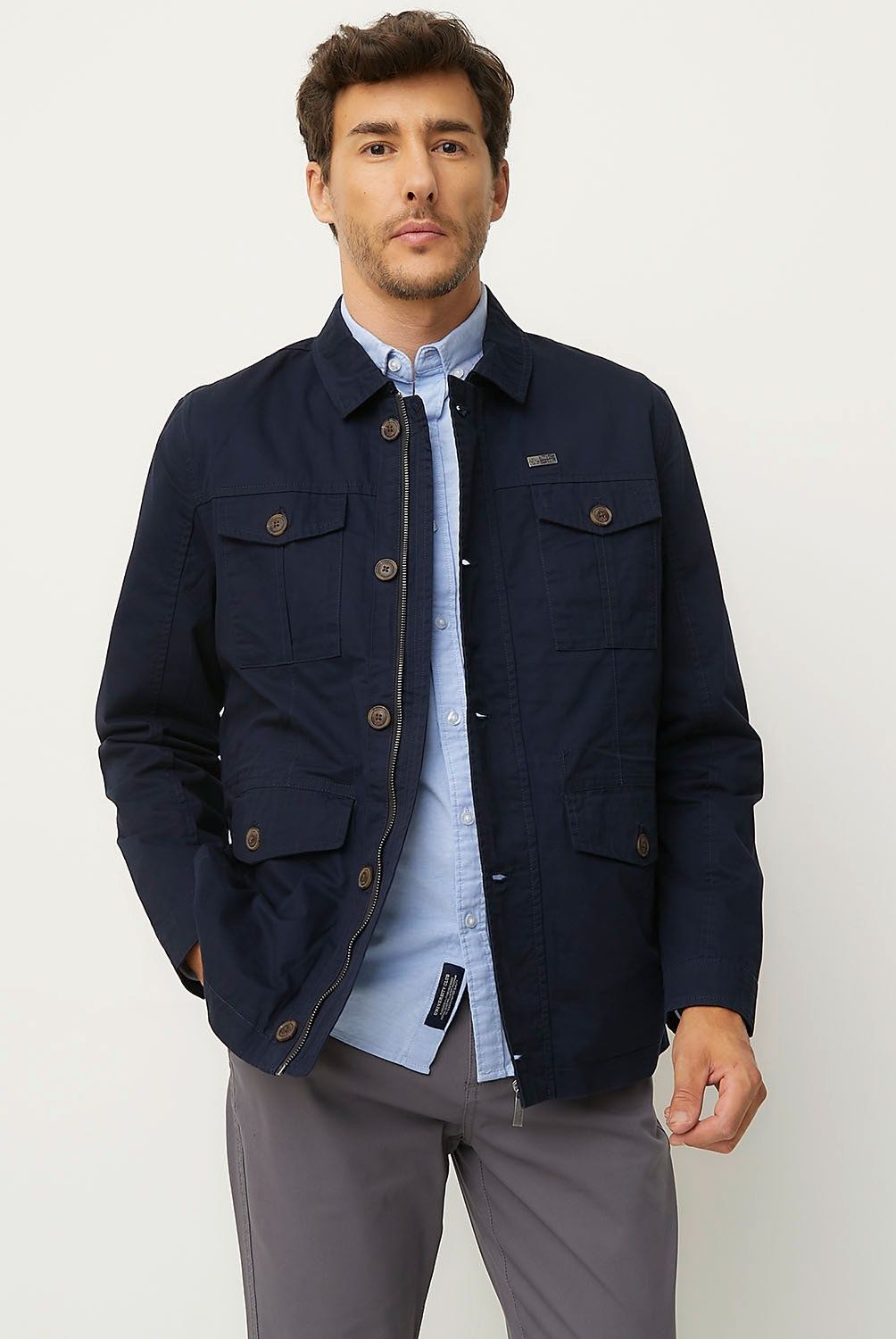 UNIVERSITY CLUB - Chaqueta University Club Casual Algodón Hombre Manga Larga