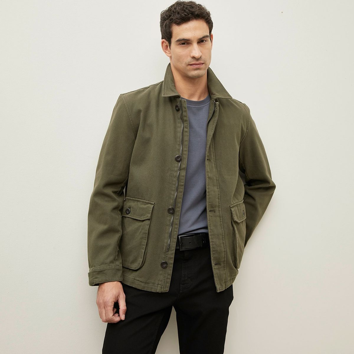WOLF&HANK - Chaqueta Wolf&Hank Gabardina Algodón Hombre Cierre Metálico