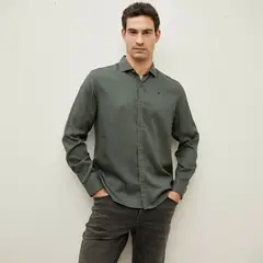 WOLF&HANK - Camisa Casual Hombre Regular Fit Tencel Manga Larga