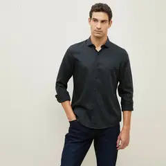 WOLF&HANK - Camisa Casual Hombre Regular Fit Tencel Manga Larga