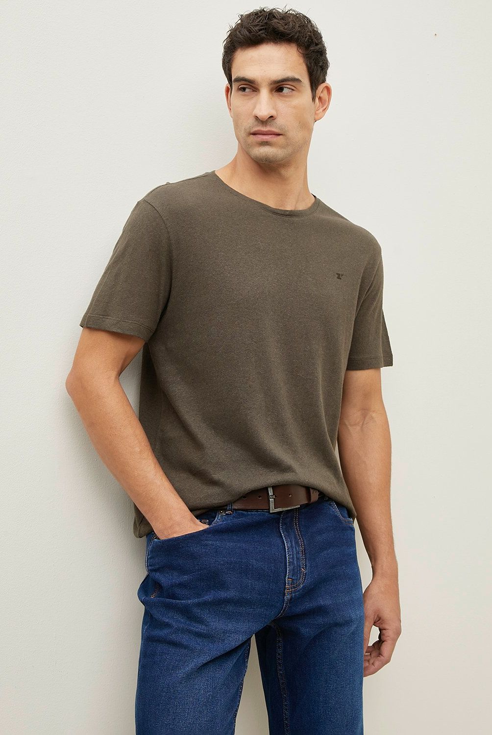 WOLF&HANK - Polera Manga Corta Algodón Lino Wolf&Hank Hombre Casual
