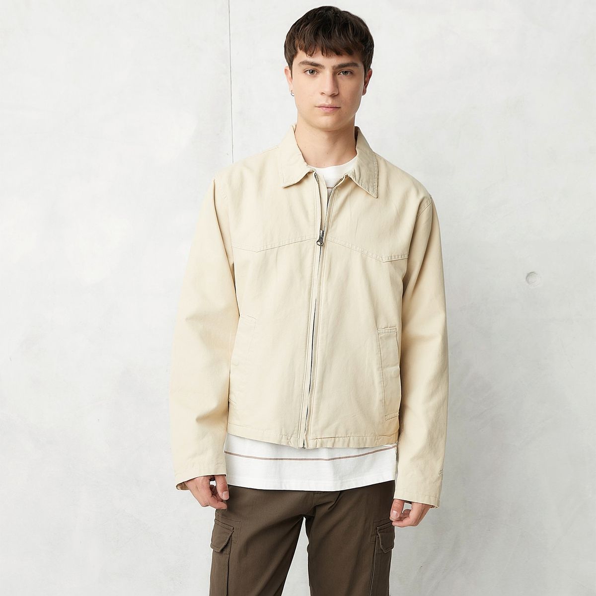 BEARCLIFF - Chaqueta Casual Algodón Bearcliff Hombre Manga Larga