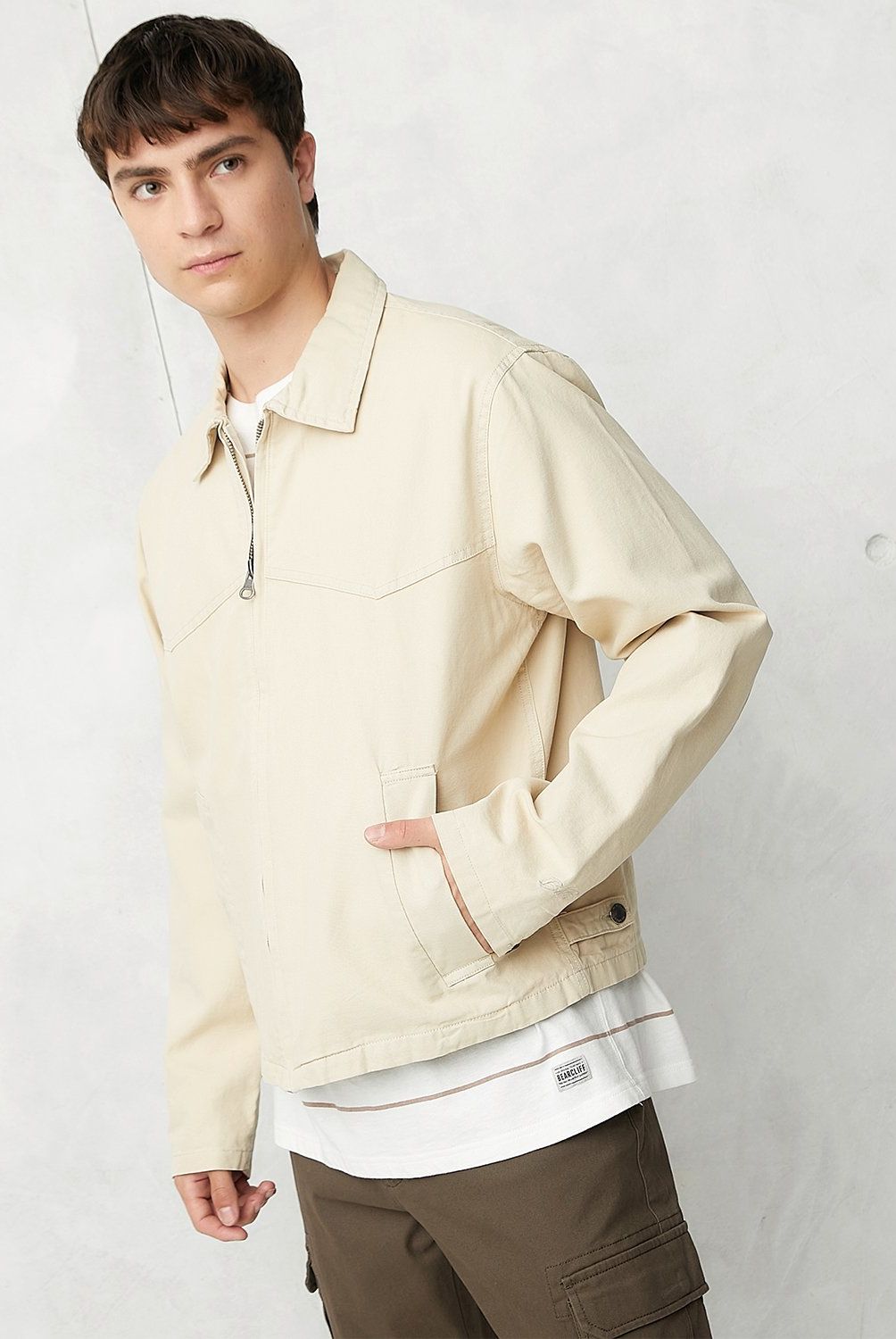 BEARCLIFF - Chaqueta Casual Algodón Bearcliff Hombre Manga Larga
