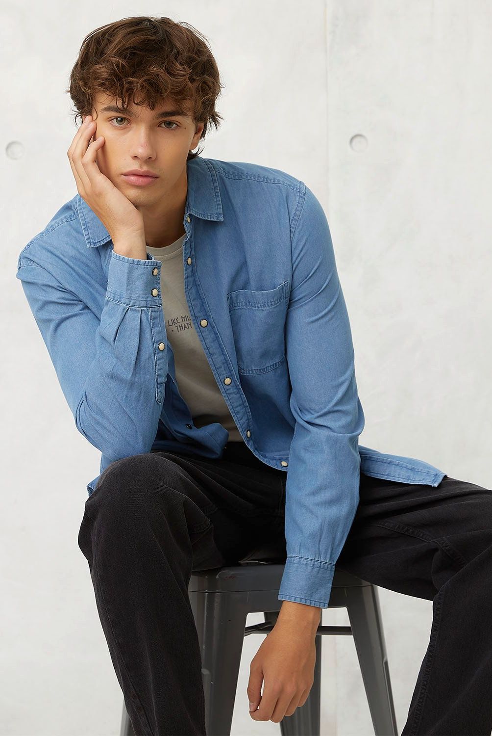 BEARCLIFF - Camisa Manga Larga Casual Hombre Bearcliff