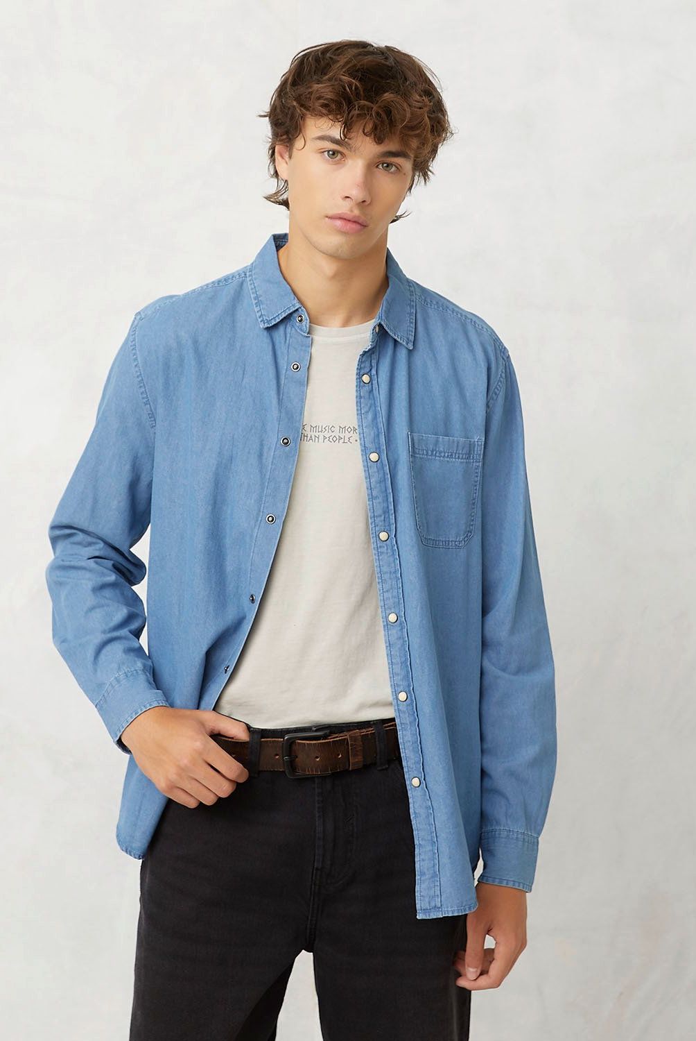 BEARCLIFF - Camisa Manga Larga Casual Hombre Bearcliff