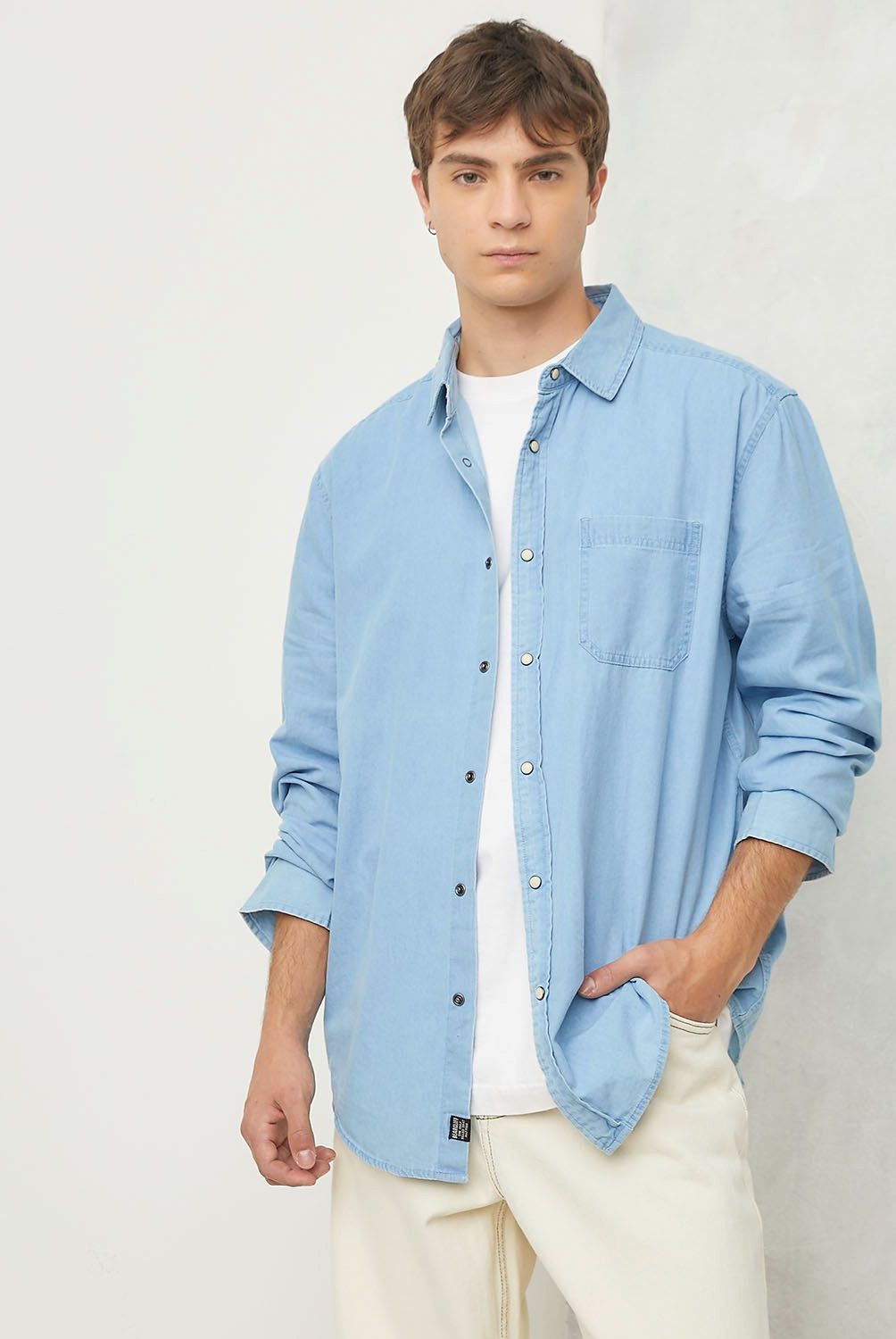 BEARCLIFF - Camisa Manga Larga Casual Hombre Bearcliff