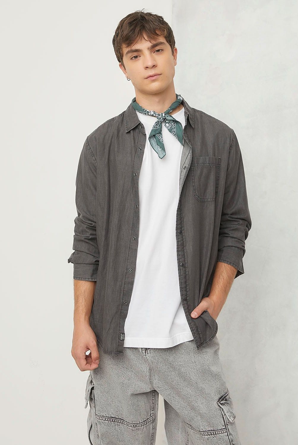 BEARCLIFF - Camisa Manga Larga Casual Hombre Bearcliff