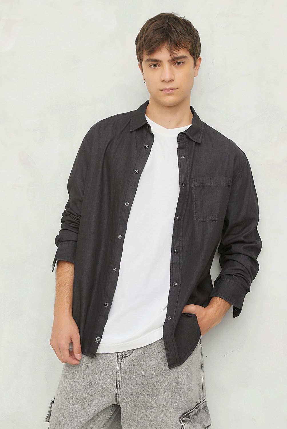 BEARCLIFF - Camisa Manga Larga Casual Hombre Bearcliff