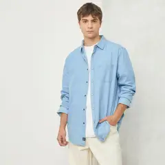 BEARCLIFF - Camisa Manga Larga Casual Hombre