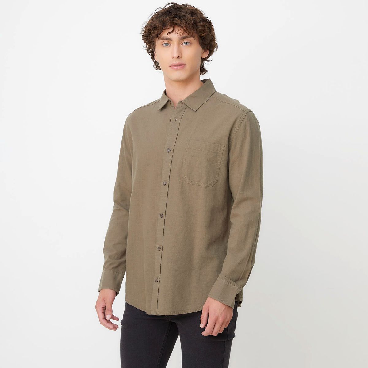 BEARCLIFF - Camisa Casual Manga Larga Bearcliff Algodón Hombre Regular Fit