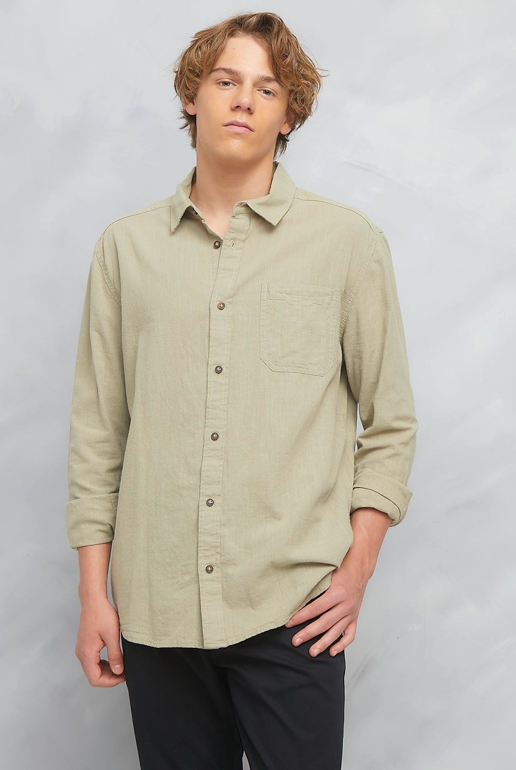 BEARCLIFF - Camisa Casual Manga Larga Bearcliff Algodón Hombre Regular Fit