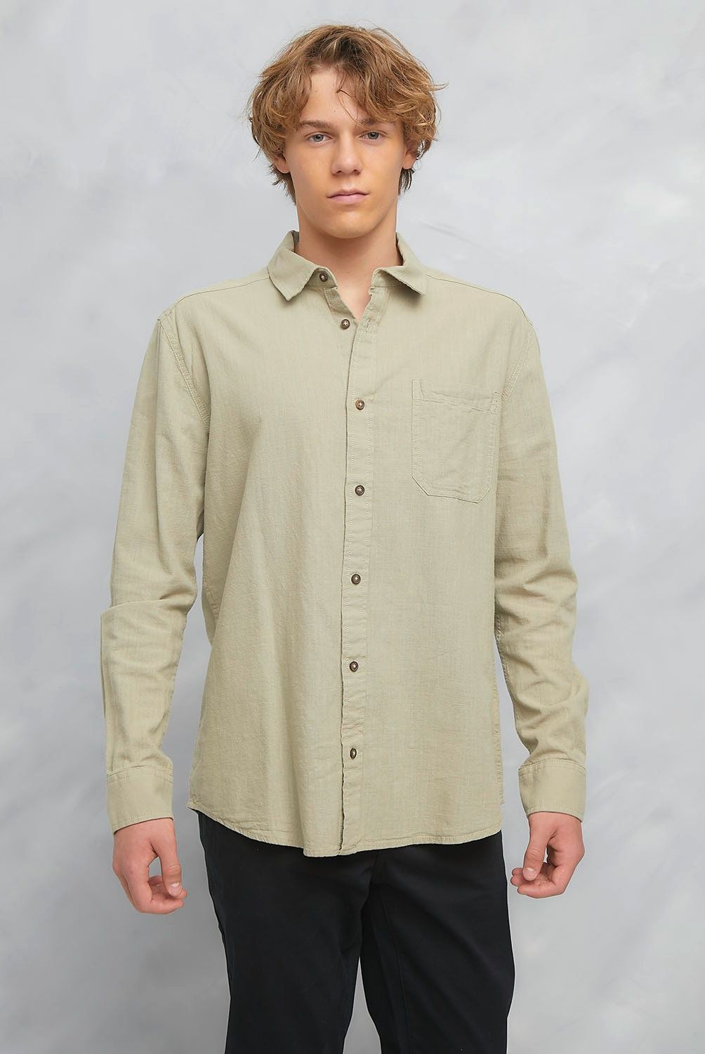 BEARCLIFF - Camisa Casual Manga Larga Bearcliff Algodón Hombre Regular Fit