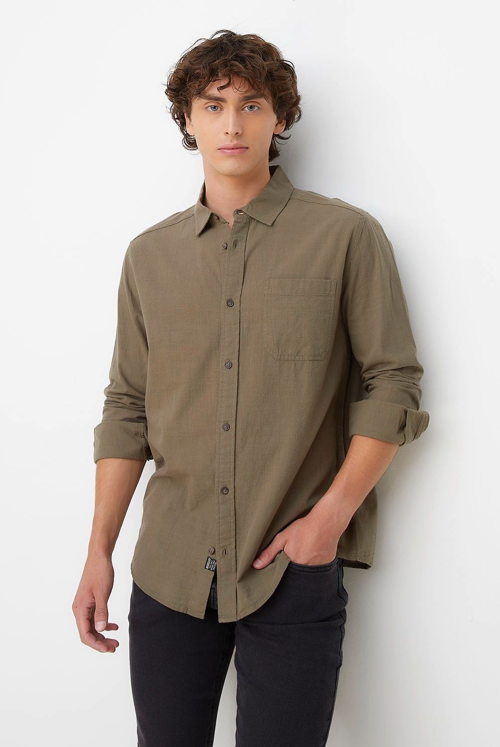 BEARCLIFF - Camisa Casual Manga Larga Bearcliff Algodón Hombre Regular Fit