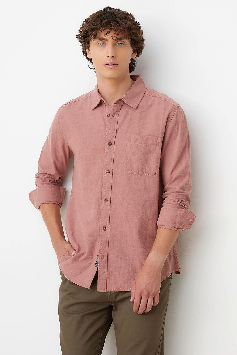 BEARCLIFF - Camisa Casual Manga Larga Bearcliff Algodón Hombre Regular Fit