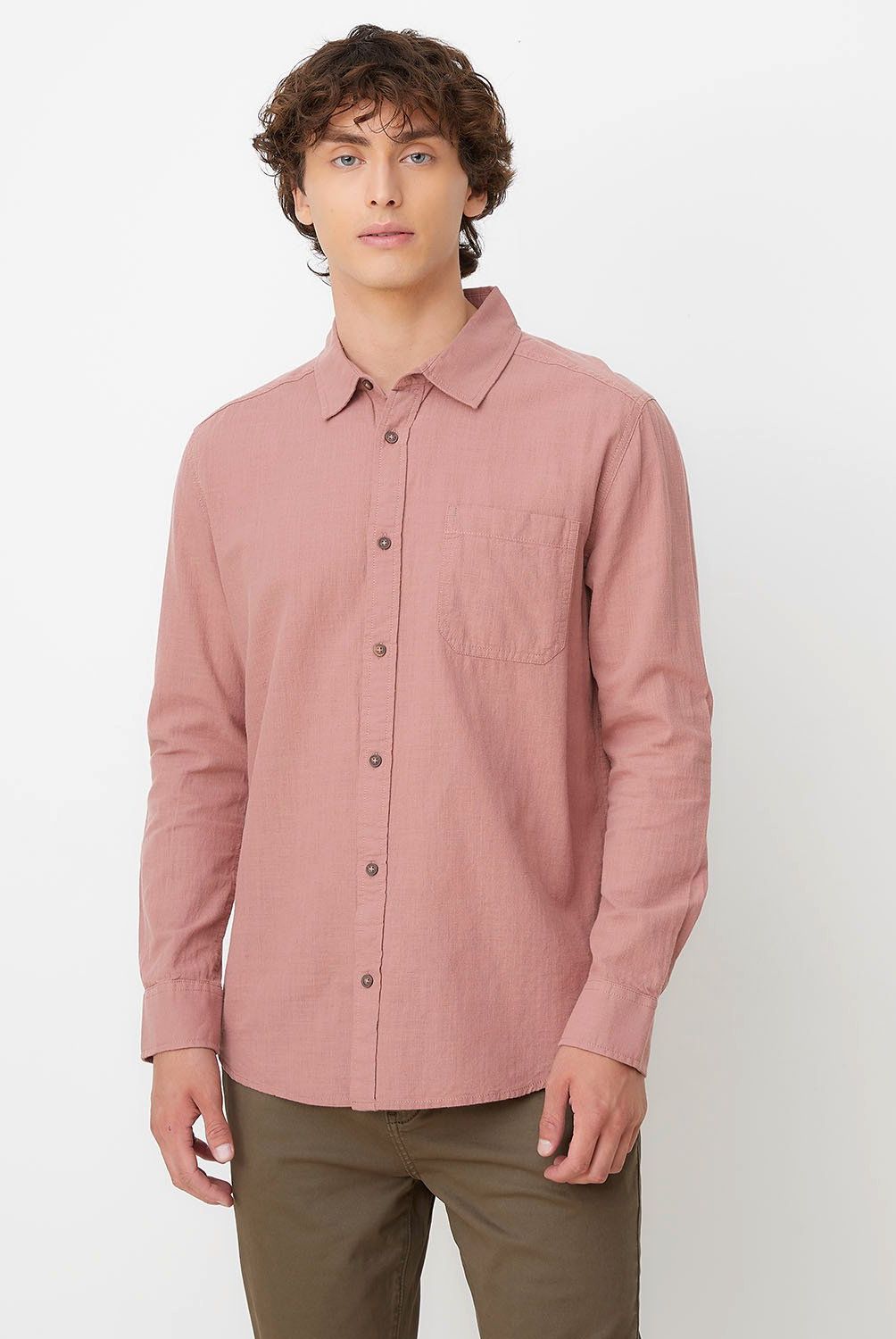 BEARCLIFF - Camisa Casual Manga Larga Bearcliff Algodón Hombre Regular Fit