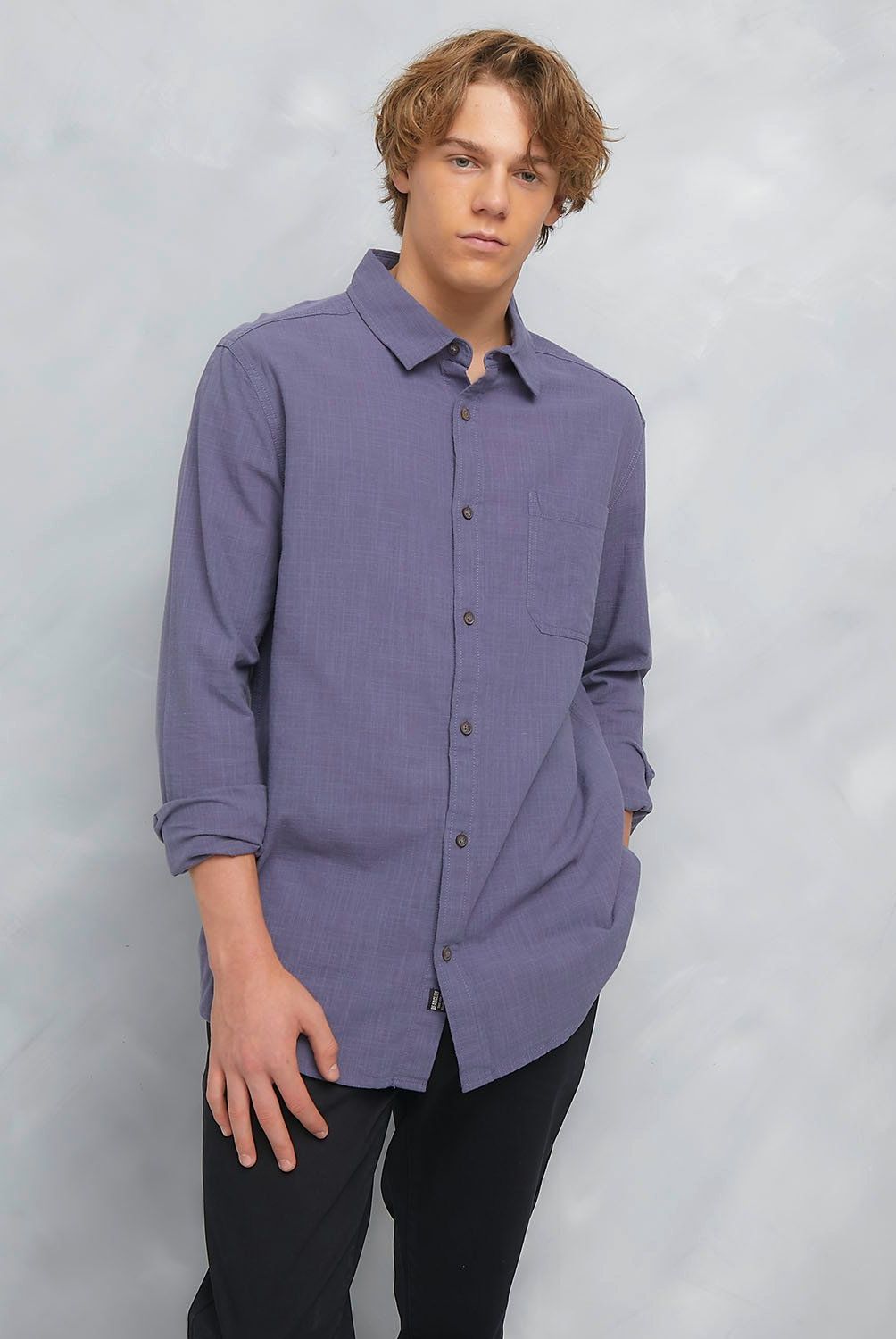 BEARCLIFF - Camisa Casual Manga Larga Bearcliff Algodón Hombre Regular Fit