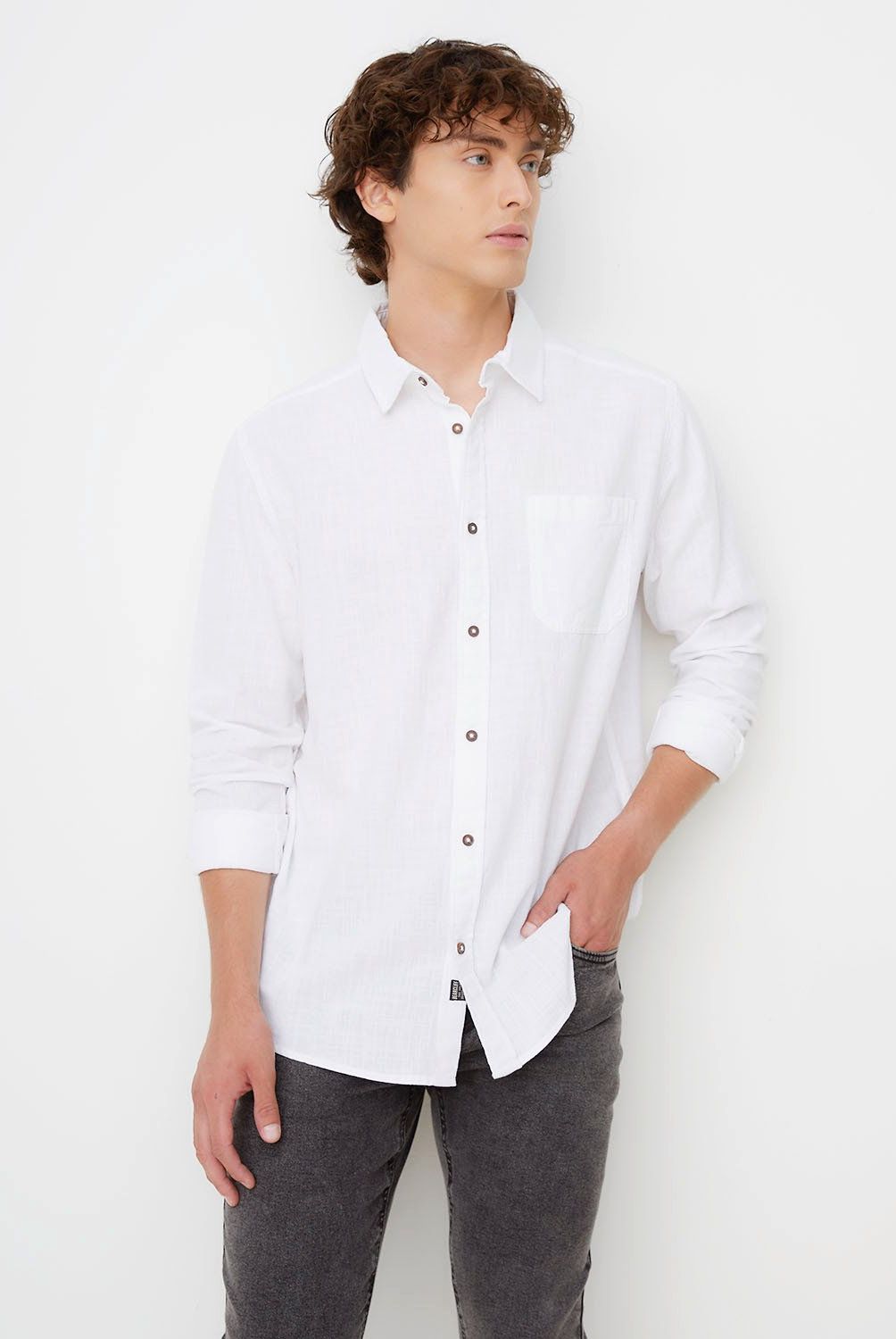 BEARCLIFF - Camisa Casual Manga Larga Bearcliff Algodón Hombre Regular Fit