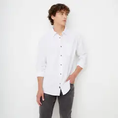 BEARCLIFF - Camisa Casual Manga Larga Algodón Hombre Regular Fit