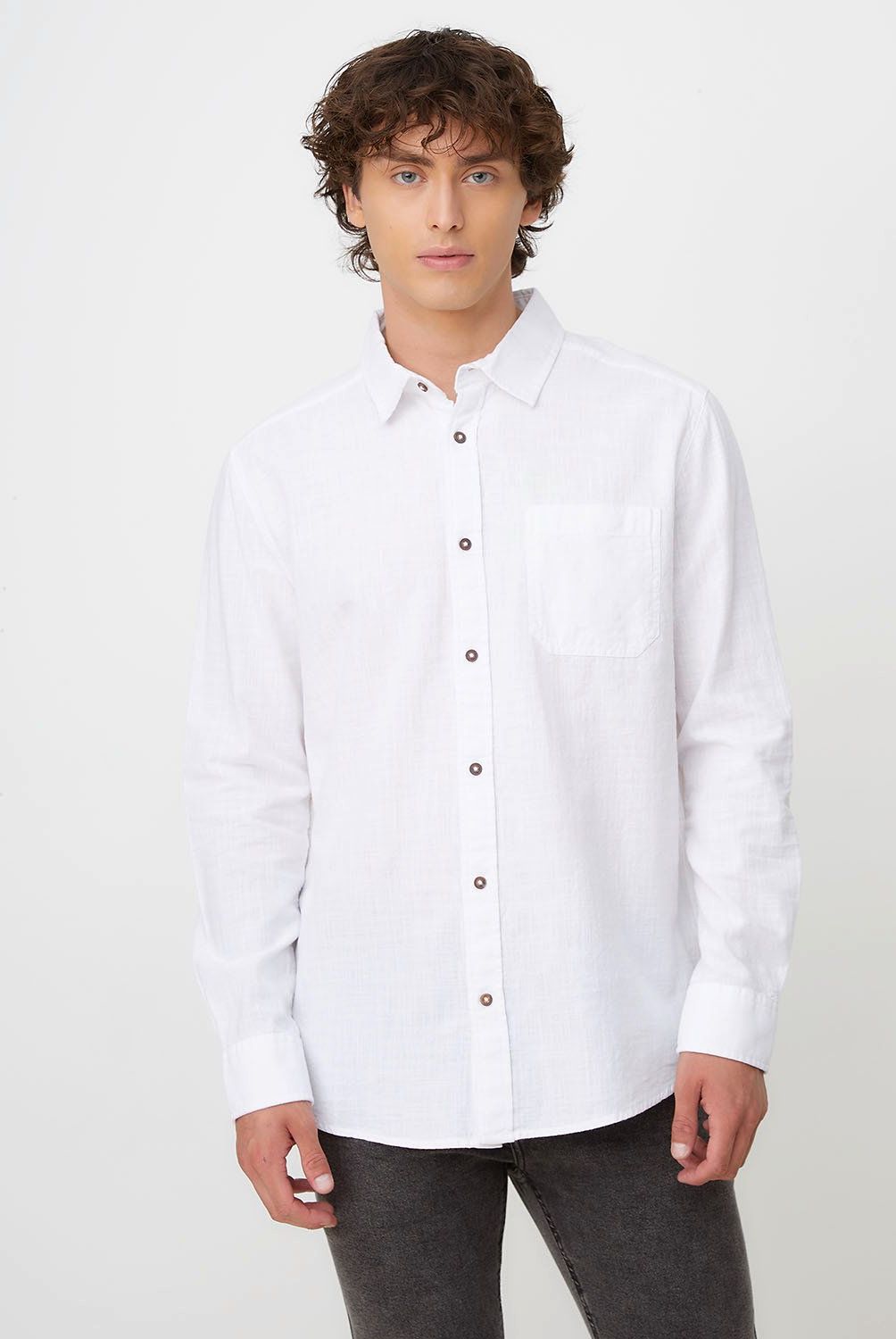 BEARCLIFF - Camisa Casual Manga Larga Bearcliff Algodón Hombre Regular Fit