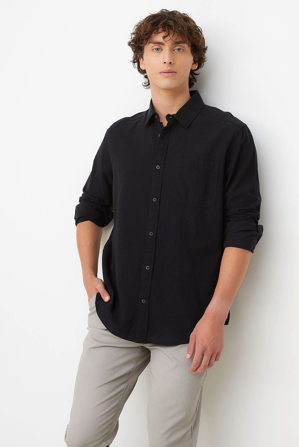 BEARCLIFF - Camisa Casual Manga Larga Bearcliff Algodón Hombre Regular Fit