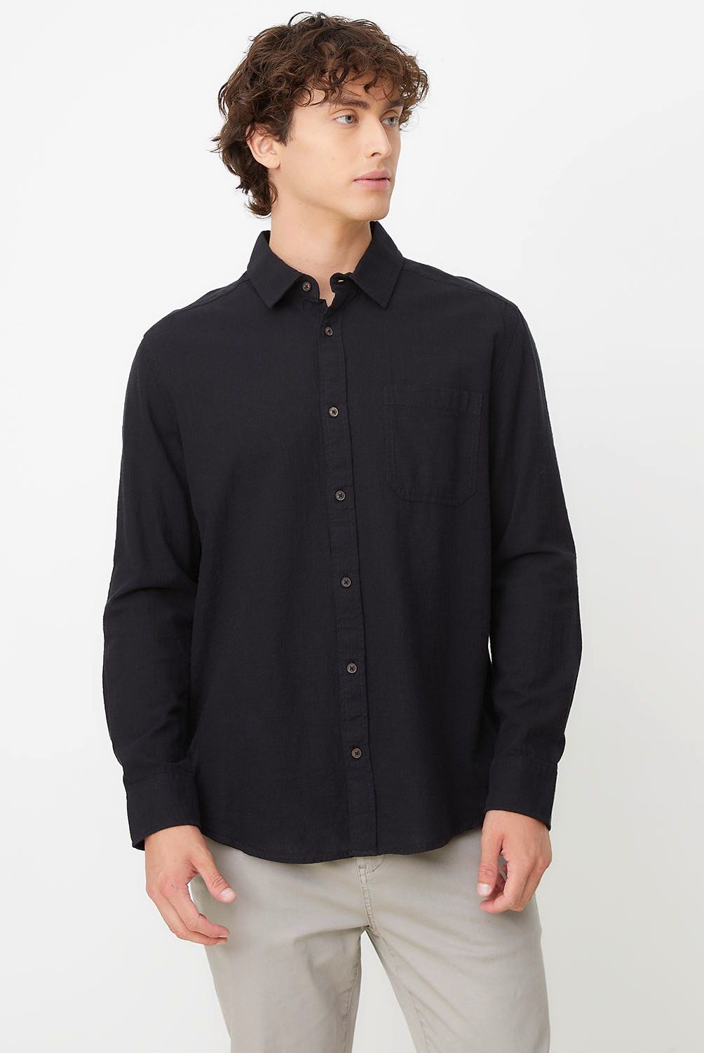 BEARCLIFF - Camisa Casual Manga Larga Bearcliff Algodón Hombre Regular Fit