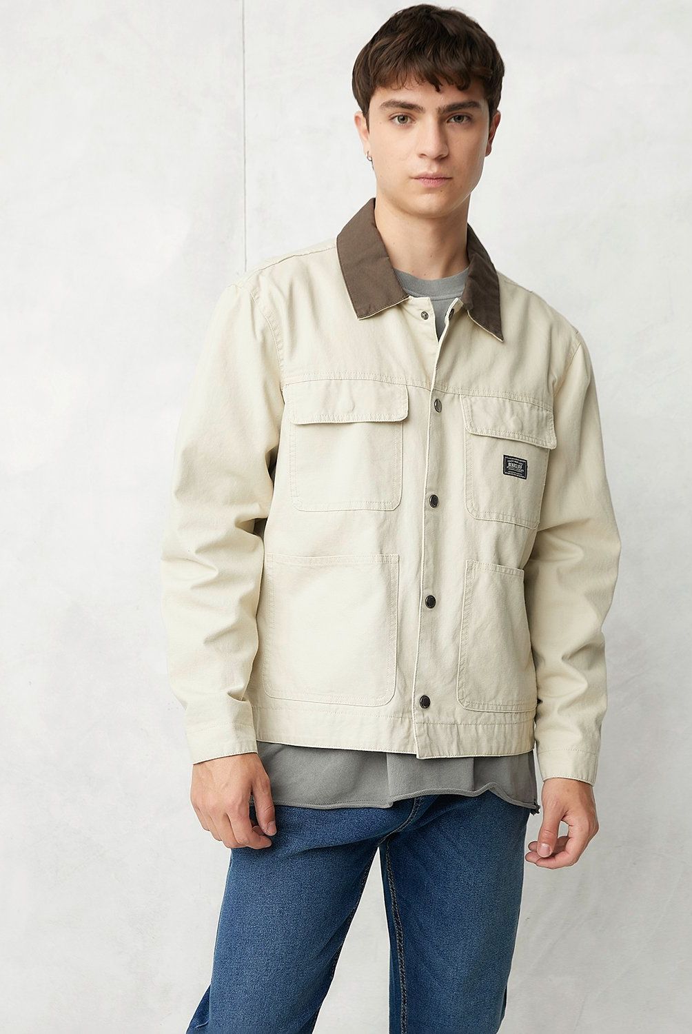 BEARCLIFF - Chaqueta Casual Bearcliff Algodón Manga Larga Hombre