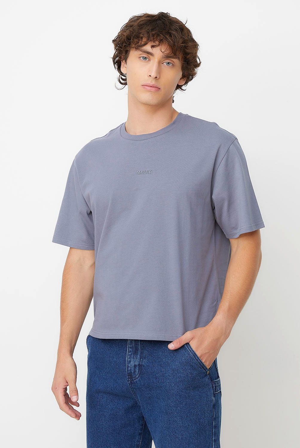 BEARCLIFF - Polera Manga Corta Boxy Fit Hombre Bearcliff