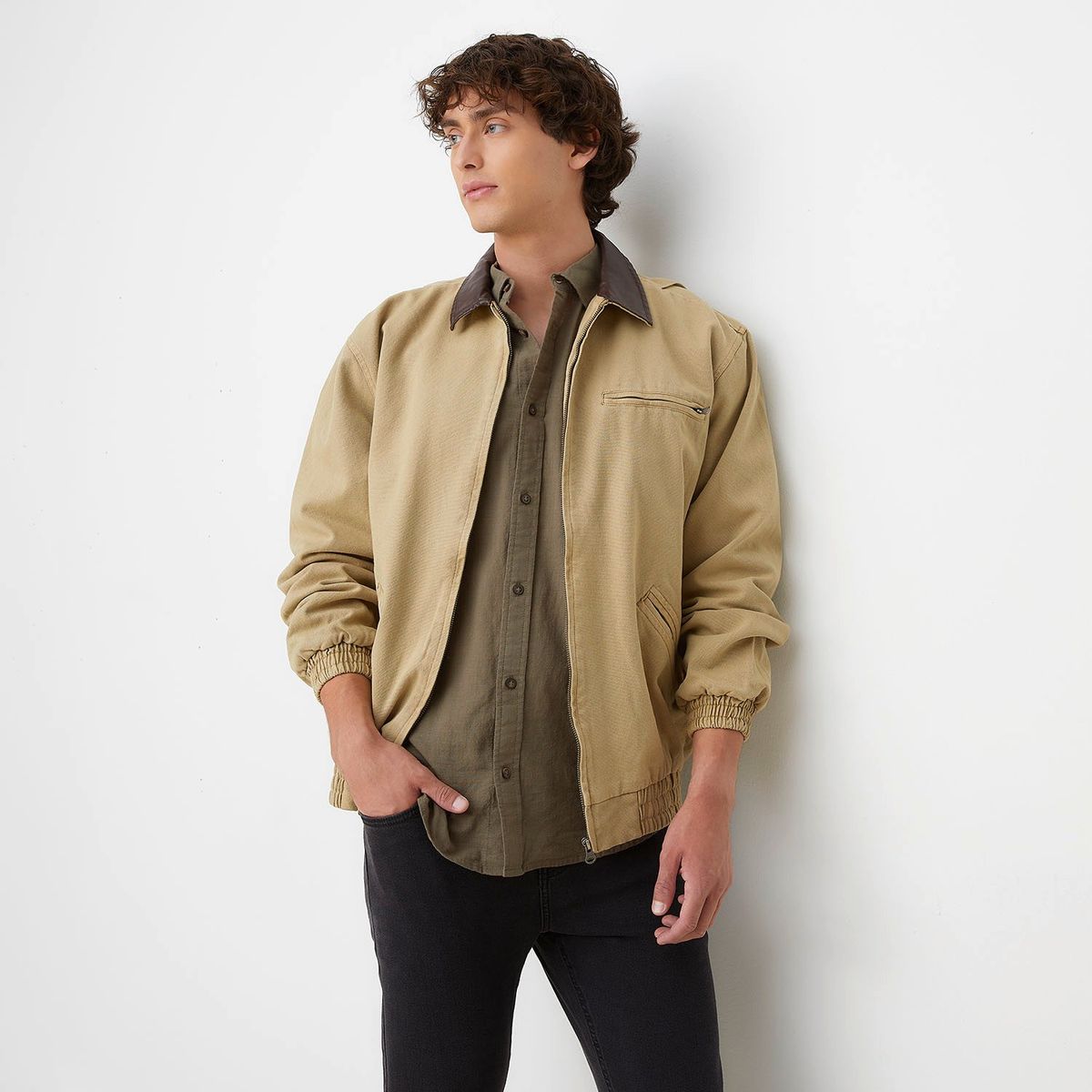 BEARCLIFF - Chaqueta Casual Algodón Wax Hombre Bearcliff Cuello Clásico