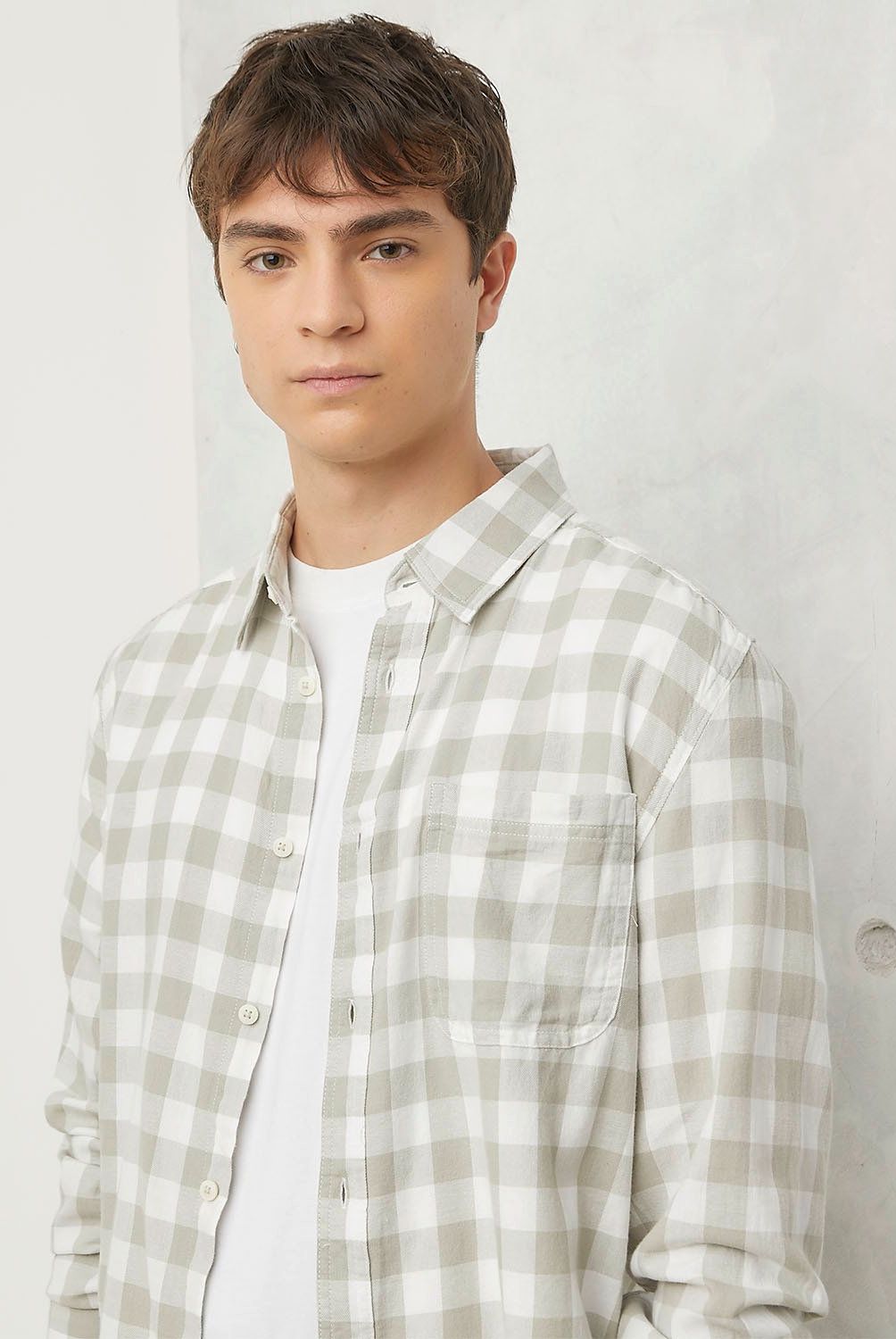 BEARCLIFF - Camisa Casual Manga Larga Algodón Hombre Bearcliff