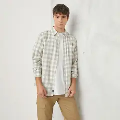 BEARCLIFF - Camisa Casual Manga Larga Algodón Hombre