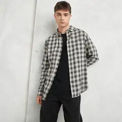 BEARCLIFF - Camisa Casual Manga Larga Algodón Hombre