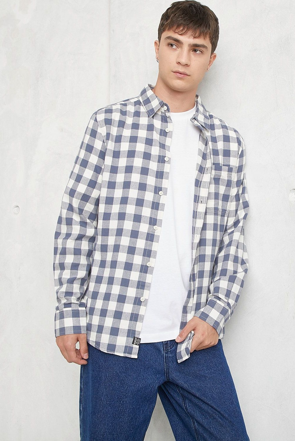 BEARCLIFF - Camisa Casual Manga Larga Algodón Hombre Bearcliff