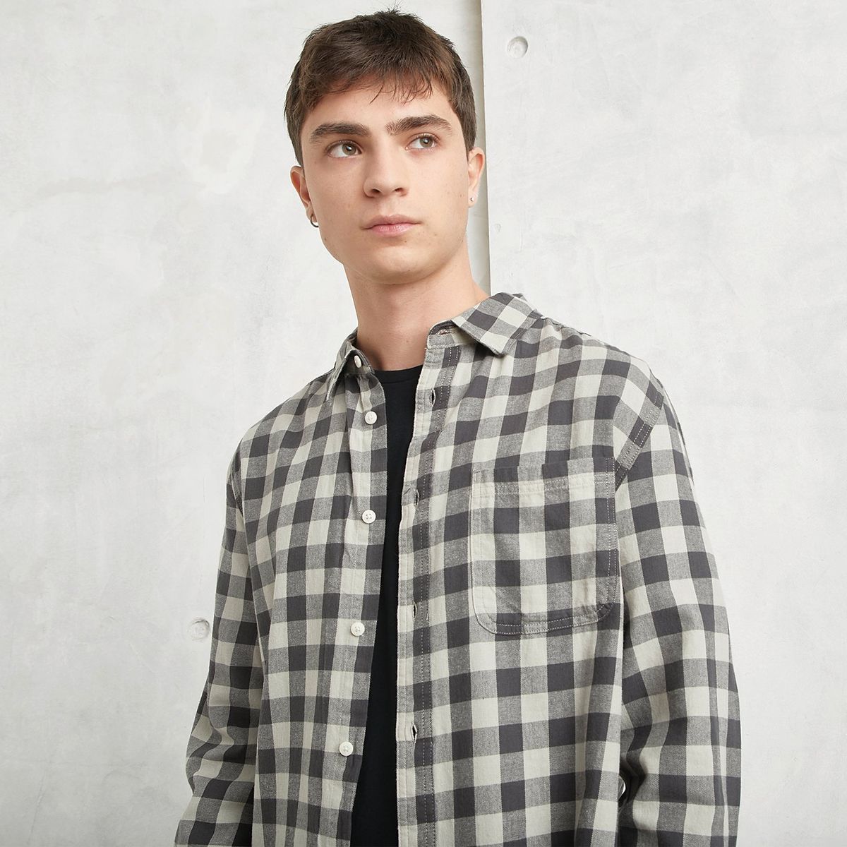 BEARCLIFF - Camisa Casual Manga Larga Algodón Hombre Bearcliff