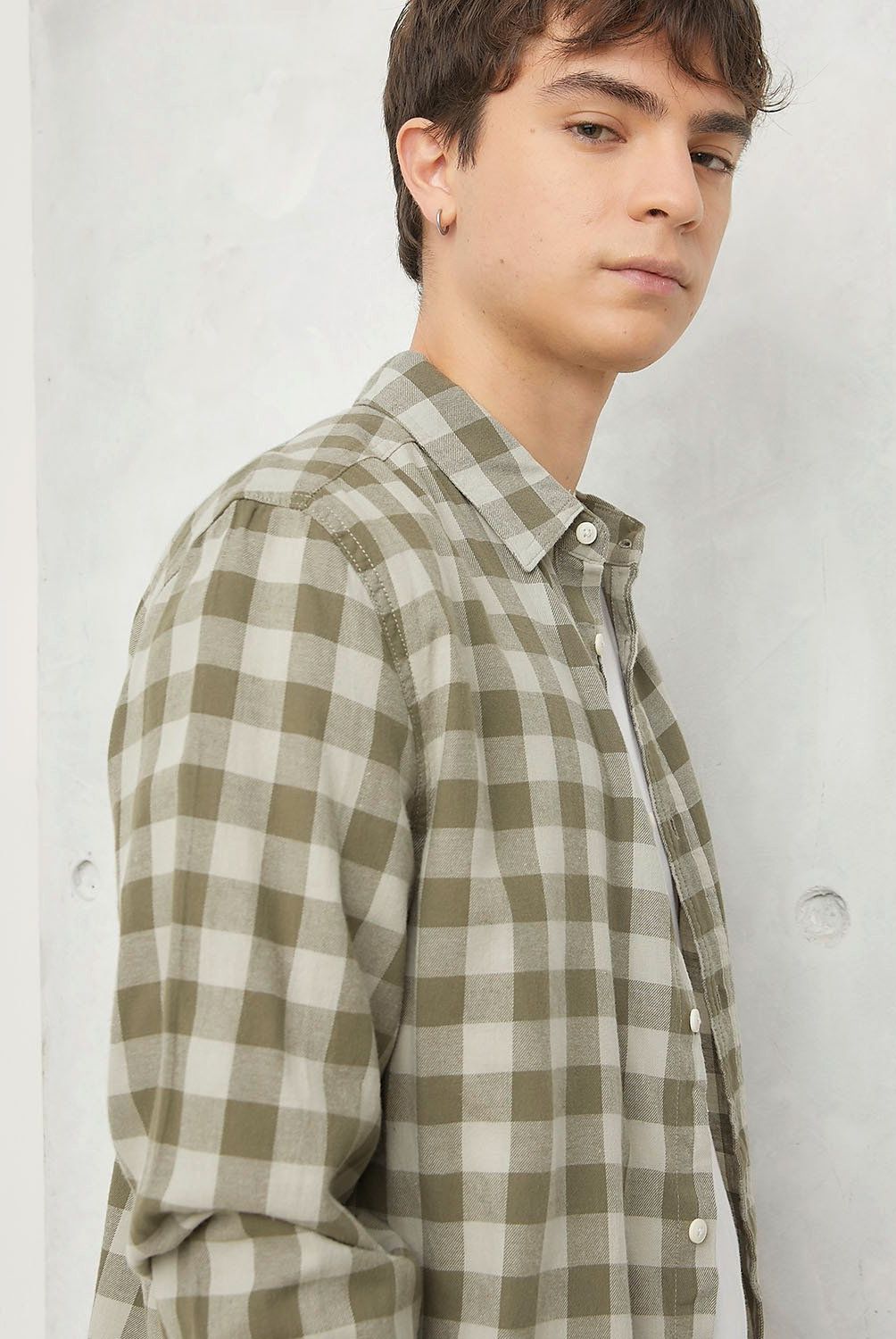 BEARCLIFF - Camisa Casual Manga Larga Algodón Hombre Bearcliff
