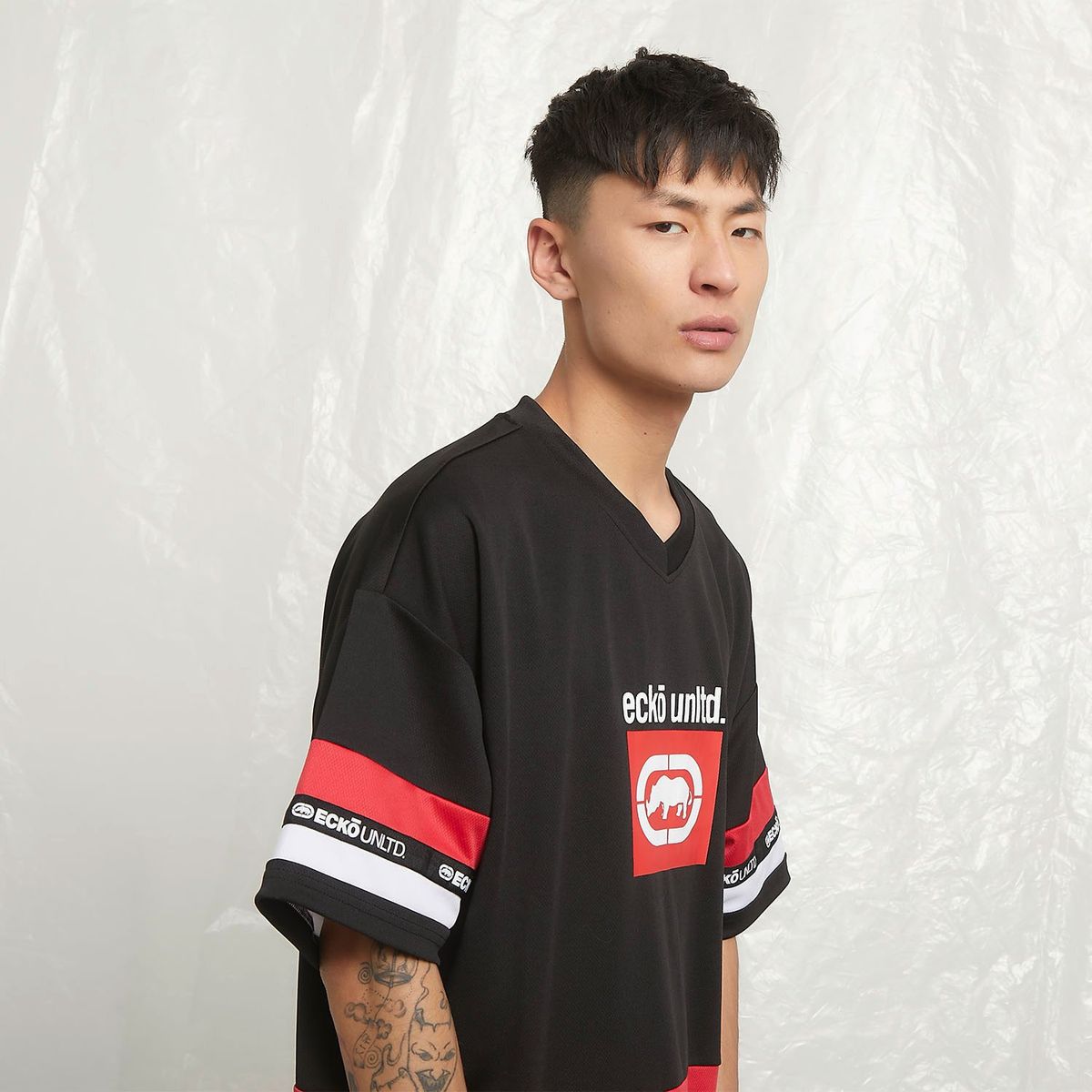 ECKO - Polera Manga Corta Oversize Mesh Hombre Ecko