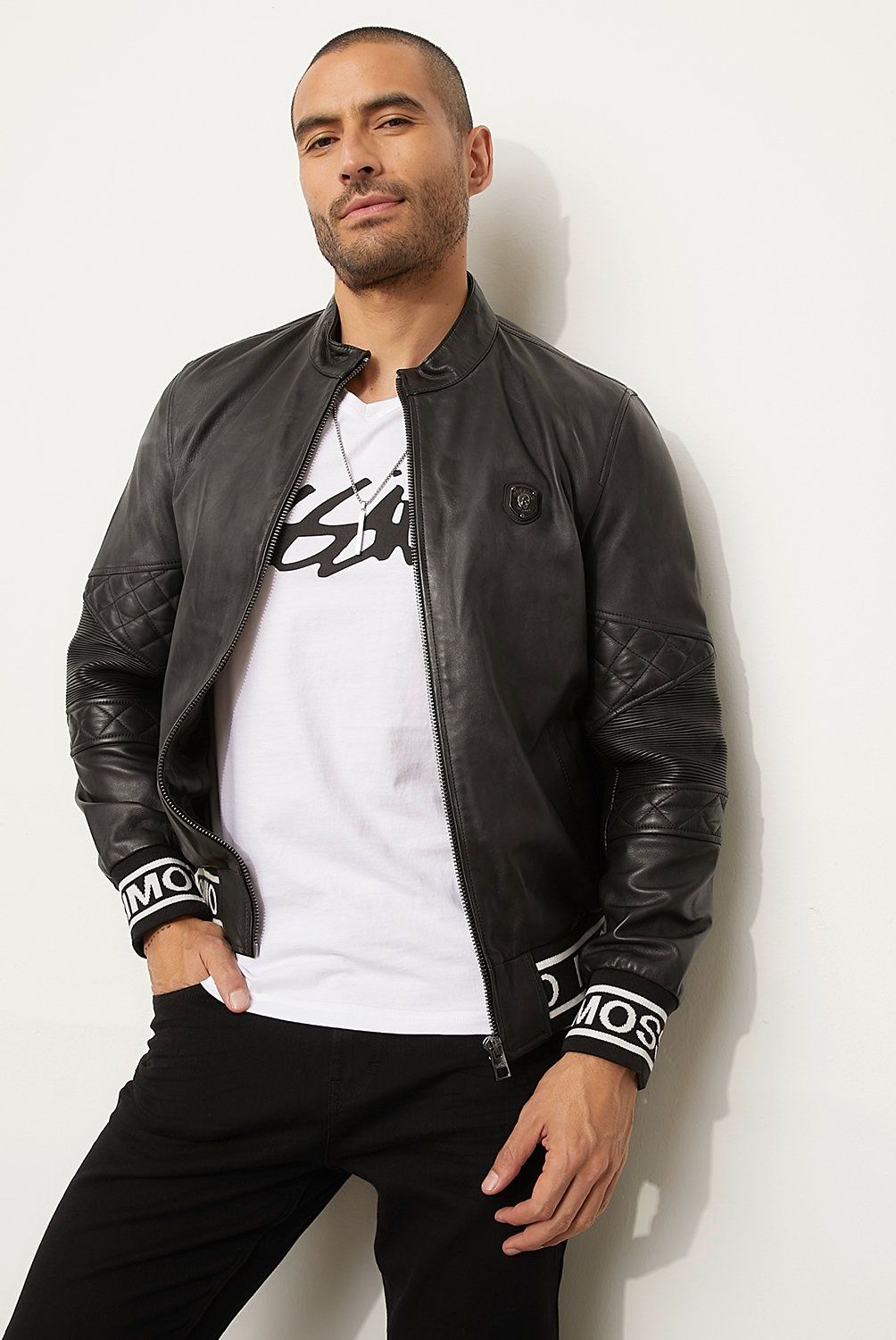 MOSSIMO - Chaqueta De Cuero Hombre Mossimo