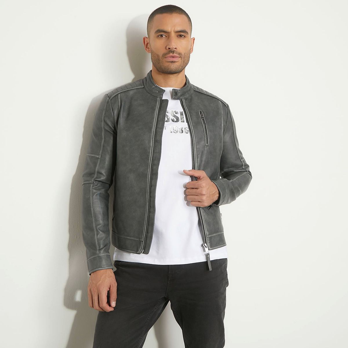 MOSSIMO - Chaqueta Pu Casual Hombre Mossimo