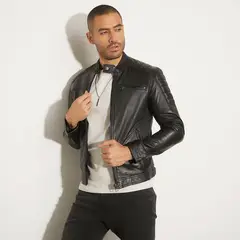 MOSSIMO - Chaqueta De Cuero Biker Hombre