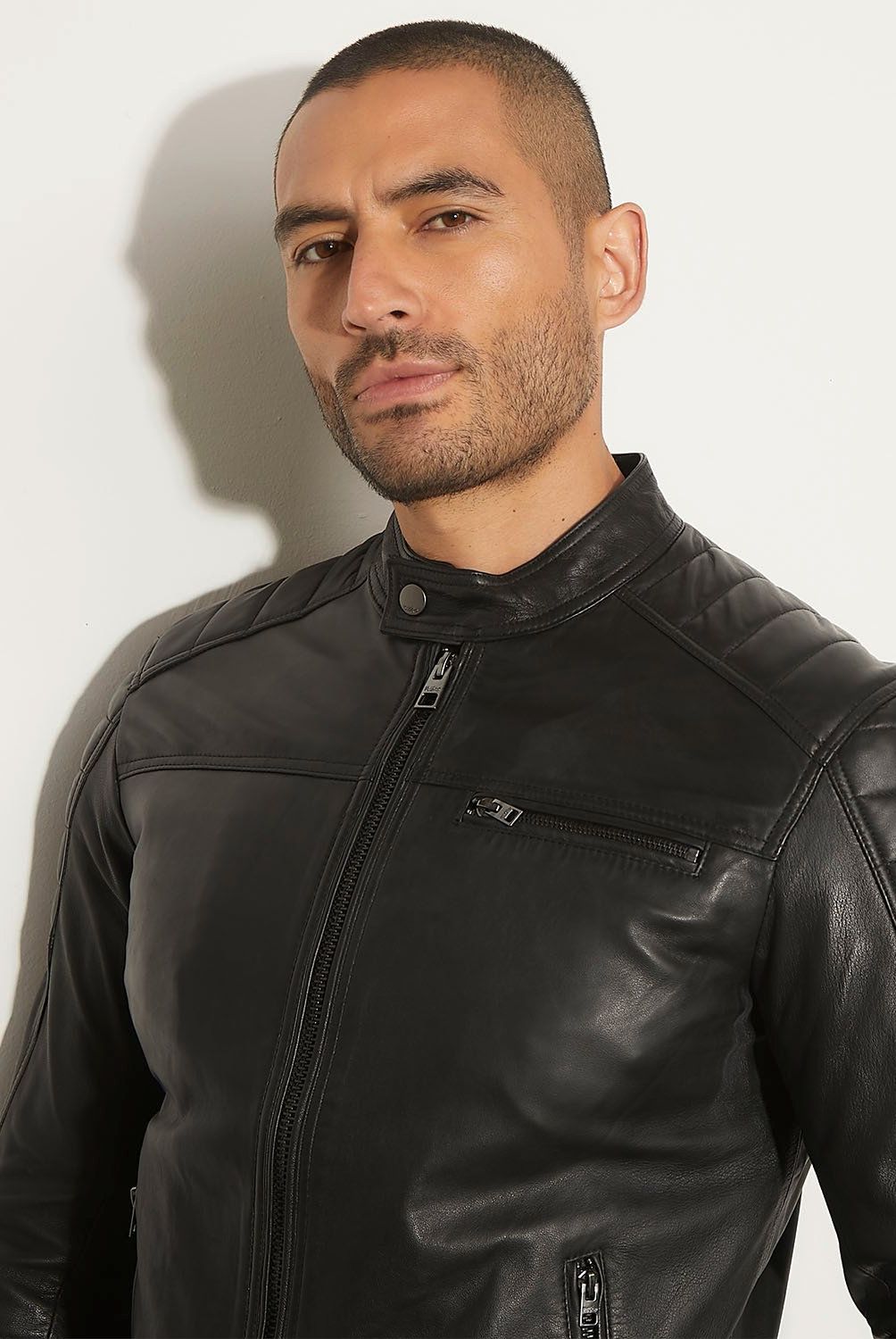 MOSSIMO - Chaqueta De Cuero Biker Hombre Mossimo