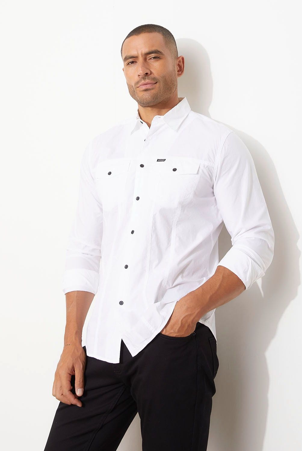 MOSSIMO - Camisa Manga Larga Regular Fit Algodón Hombre Mossimo