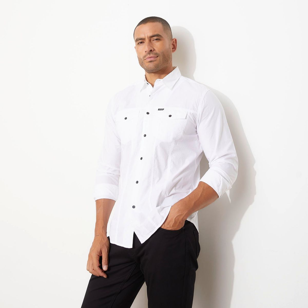 MOSSIMO - Camisa Manga Larga Regular Fit Algodón Hombre Mossimo
