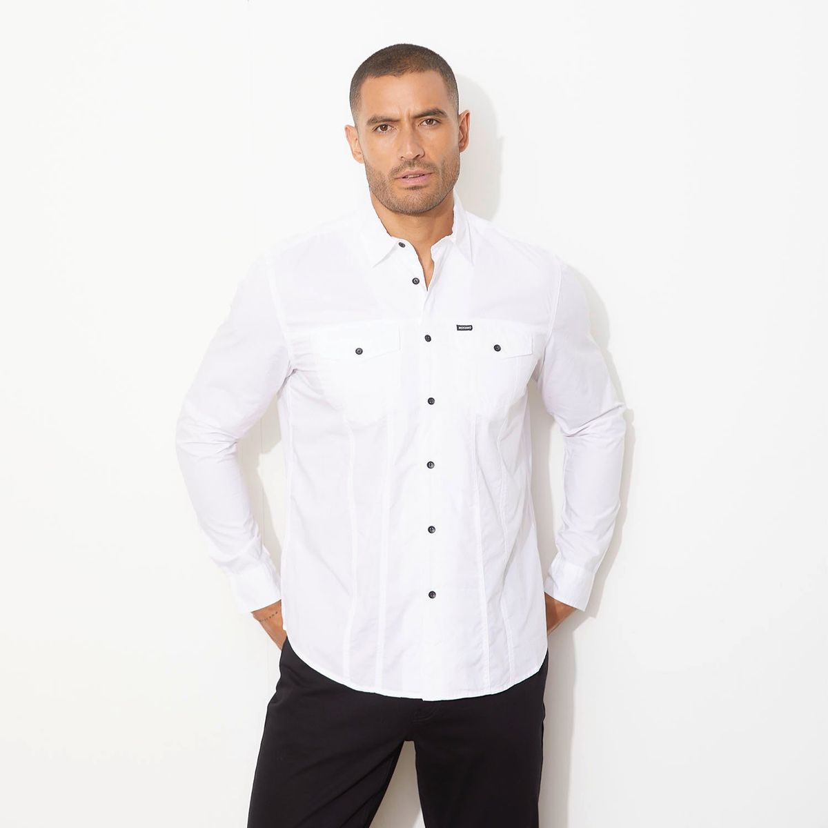 MOSSIMO - Camisa Manga Larga Regular Fit Algodón Hombre Mossimo