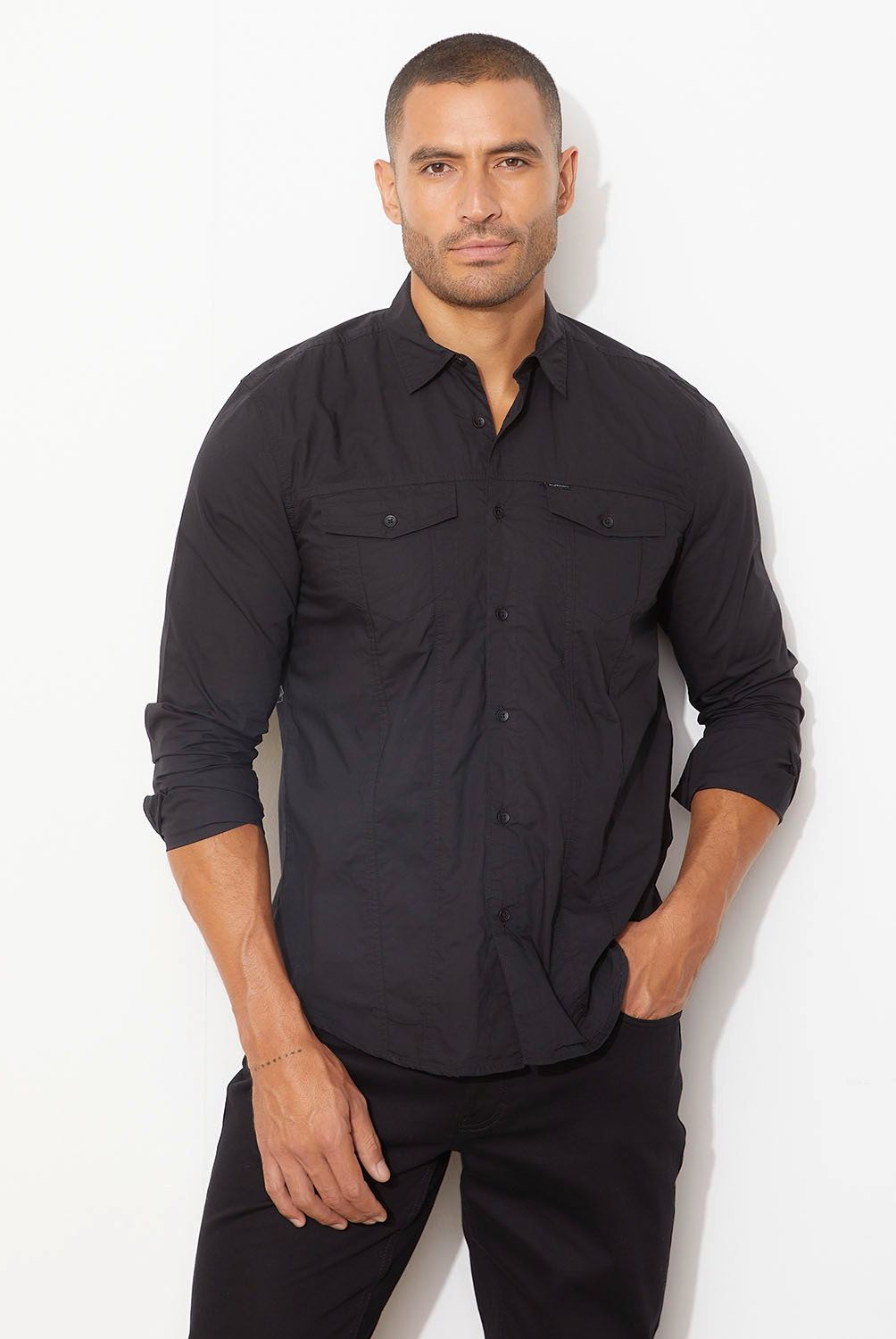 MOSSIMO - Camisa Manga Larga Regular Fit Algodón Hombre Mossimo