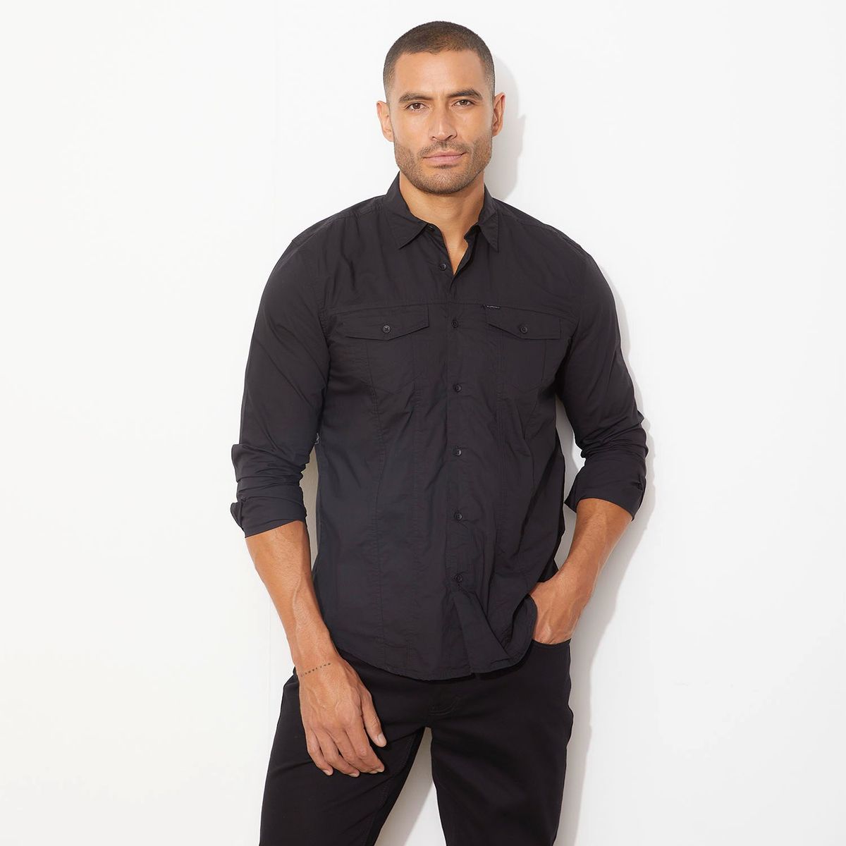 MOSSIMO - Camisa Manga Larga Regular Fit Algodón Hombre Mossimo