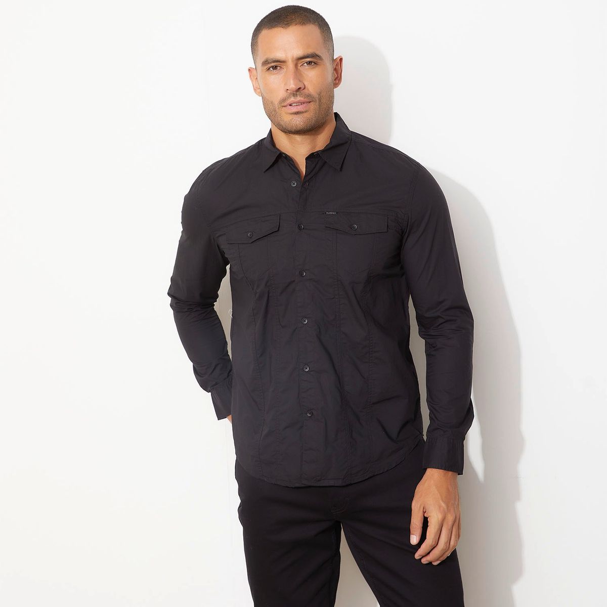 MOSSIMO - Camisa Manga Larga Regular Fit Algodón Hombre Mossimo