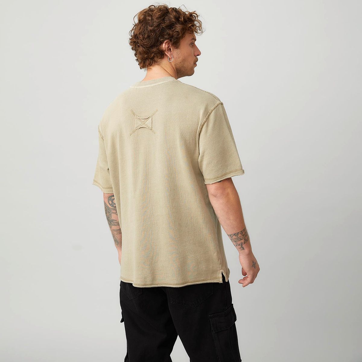 AMERICANINO - Polera Americanino Manga Corta Oversize Hombre Algodón